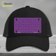 Purple White Quatrefoil Novelty License Plate Hat Mesh / Black