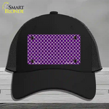 Purple White Quatrefoil Novelty License Plate Hat Mesh / Black