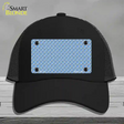 Light Blue White Quatrefoil Novelty License Plate Hat Mesh / Black