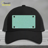 Mint White Quatrefoil Novelty License Plate Hat Mesh / Black