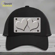 Grey White Quatrefoil Grey Center Hearts Novelty License Plate Hat Mesh / Black