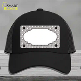 Scallop Grey White Polka Dot Novelty License Plate Hat Mesh / Black