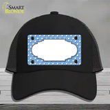 Scallop Light Blue White Polka Dot Novelty License Plate Hat Mesh / Black