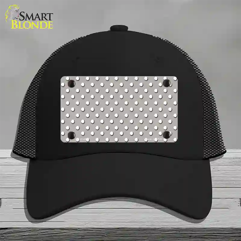 Grey Polka Dot Novelty License Plate Hat Mesh / Black