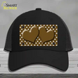 Brown White Polka Dot Center Hearts Novelty License Plate Hat Mesh / Black