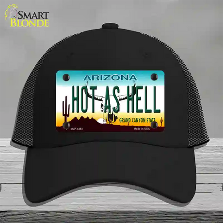 Hot As Hell Arizona Novelty License Plate Hat Mesh / Black