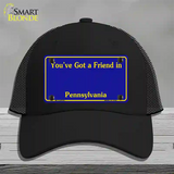 Pennsylvania Blue State Blank Novelty License Plate Hat Mesh / Black