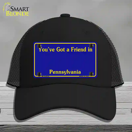 Pennsylvania Blue State Blank Novelty License Plate Hat Mesh / Black