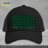 Green Black Houndstooth Novelty License Plate Hat Mesh / Black