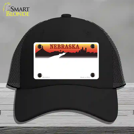 Nebraska Amber State Blank Novelty License Plate Hat Mesh / Black