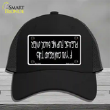 Flip Me Over Metal Novelty License Plate Hat Mesh / Black