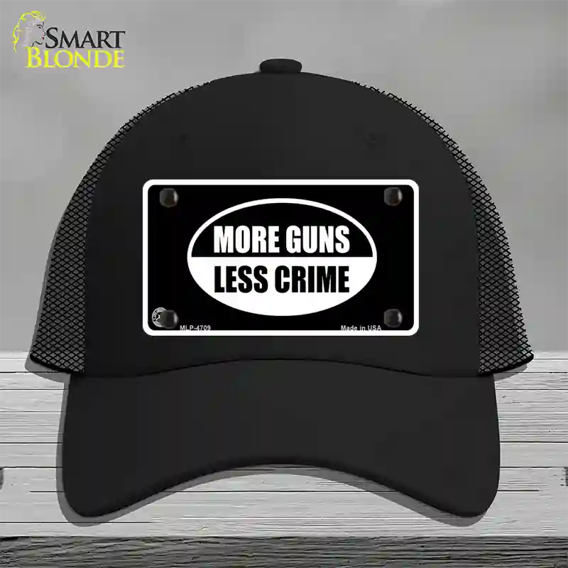 More Guns Less Crime Novelty License Plate Hat Mesh / Black