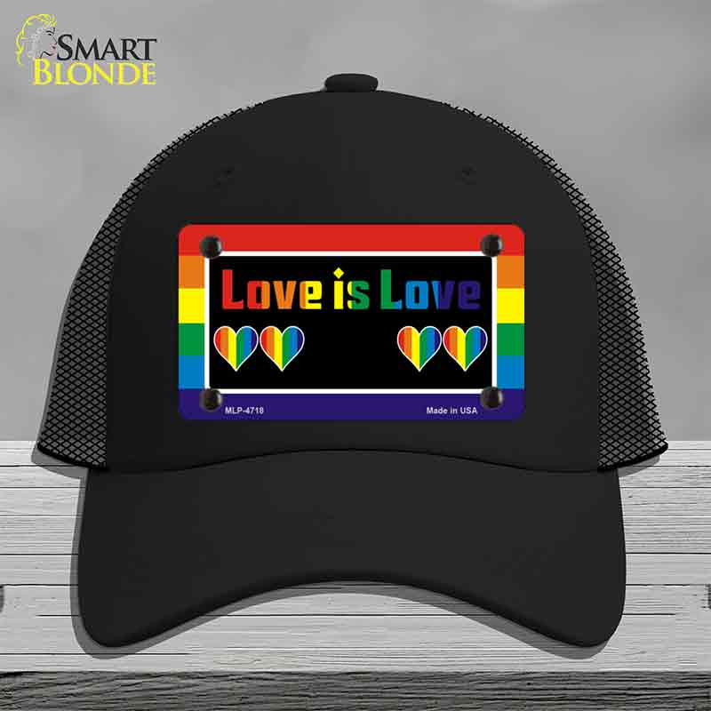 Love Is Love Novelty License Plate Hat / Black Mesh