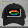 Lips Novelty License Plate Hat Mesh Black
