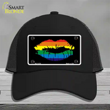Lips Novelty License Plate Hat Mesh Black