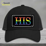 His Rainbow Novelty License Plate Hat Mesh Black