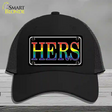 Hers Rainbow Novelty License Plate Hat Mesh Black