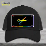 Scissors Novelty License Plate Hat Mesh Black