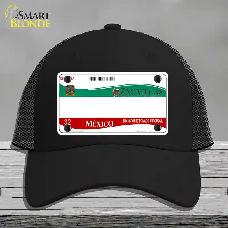 Zachatecas Mexico Novelty License Plate Hat Mesh / Black