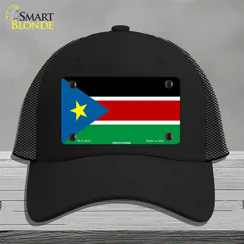 South Sudan Flag Novelty License Plate Hat Mesh / Black