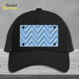 Light Blue Lighter Blue Large Chevron Novelty License Plate Hat Mesh / Black