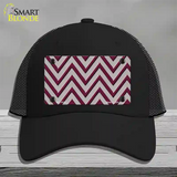 Maroon Grey Chevron Novelty License Plate Hat Mesh / Black