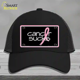 Cancer Sucks Novelty License Plate Hat Mesh / Black