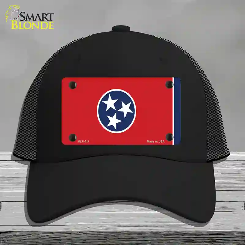 Tennessee State Flag Novelty License Plate Hat Mesh / Black