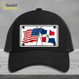 United States Dominican Republic Crossed Flags Novelty License Plate Hat Sign Mesh / Black