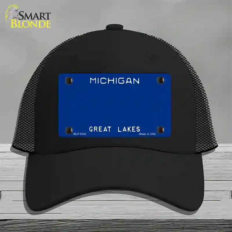 Michigan Great Lakes Plate State Blank Novelty License Plate Hat Mesh / Black