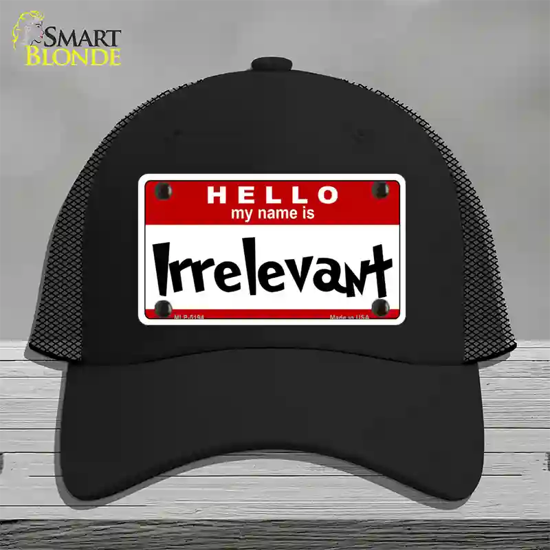 Irrelevant Novelty License Plate Hat Mesh / Black