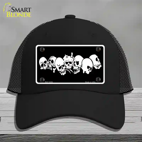 Skulls Novelty License Plate Hat Mesh / Black