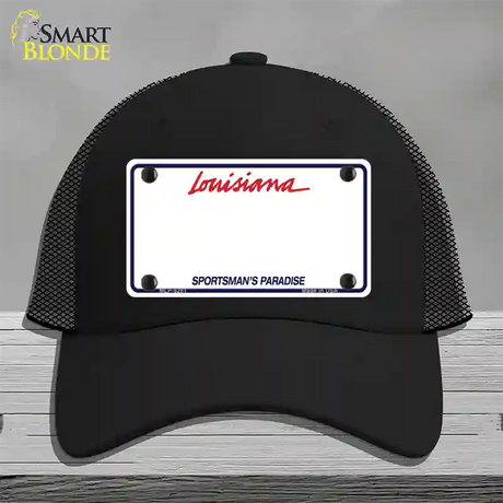 Louisiana Sportsman Blank Plate Novelty License Plate Hat Mesh / Black