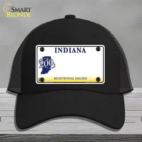 Indiana State Bicentennial Novelty License Plate Hat Mesh / Black
