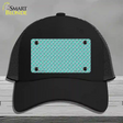 Tiffany Blue White Quatrefoil Novelty License Plate Hat Mesh / Black