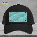 Tiffany Blue White Quatrefoil Novelty License Plate Hat Mesh / Black