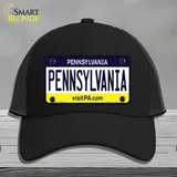 Pennsylvania State Novelty License Plate Hat Mesh / Black