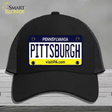 Pittsburgh Pennsylvania State Novelty License Plate Hat Mesh / Black