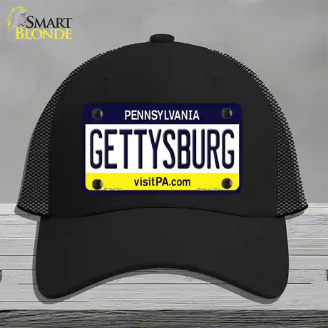 Gettysburg Pennsylvania State Novelty License Plate Hat Mesh / Black