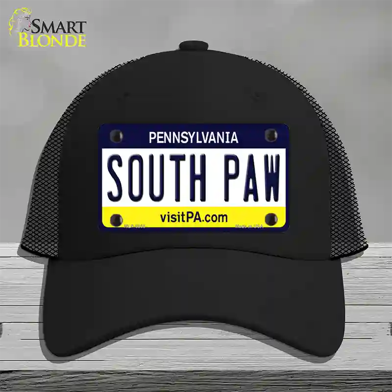 South Paw Pennsylvania State Novelty License Plate Hat Mesh / Black