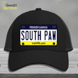 South Paw Pennsylvania State Novelty License Plate Hat Mesh / Black