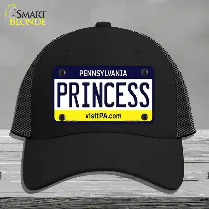Princess Pennsylvania State Novelty License Plate Hat Mesh / Black