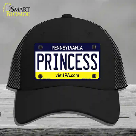 Princess Pennsylvania State Novelty License Plate Hat Mesh / Black