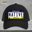 Native Pennsylvania State Novelty License Plate Hat Mesh / Black