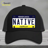 Native Pennsylvania State Novelty License Plate Hat Mesh / Black