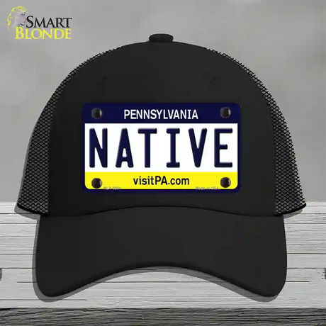 Native Pennsylvania State Novelty License Plate Hat Mesh / Black