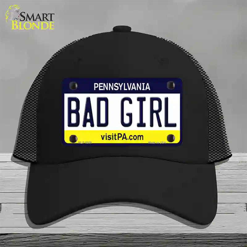 Bad Girl Pennsylvania State Novelty License Plate Hat Mesh / Black