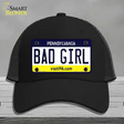 Bad Girl Pennsylvania State Novelty License Plate Hat Mesh / Black