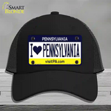 I Love Pennsylvania State Novelty License Plate Hat Mesh / Black