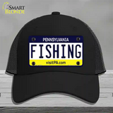 Fishing Pennsylvania State Novelty License Plate Hat Mesh / Black